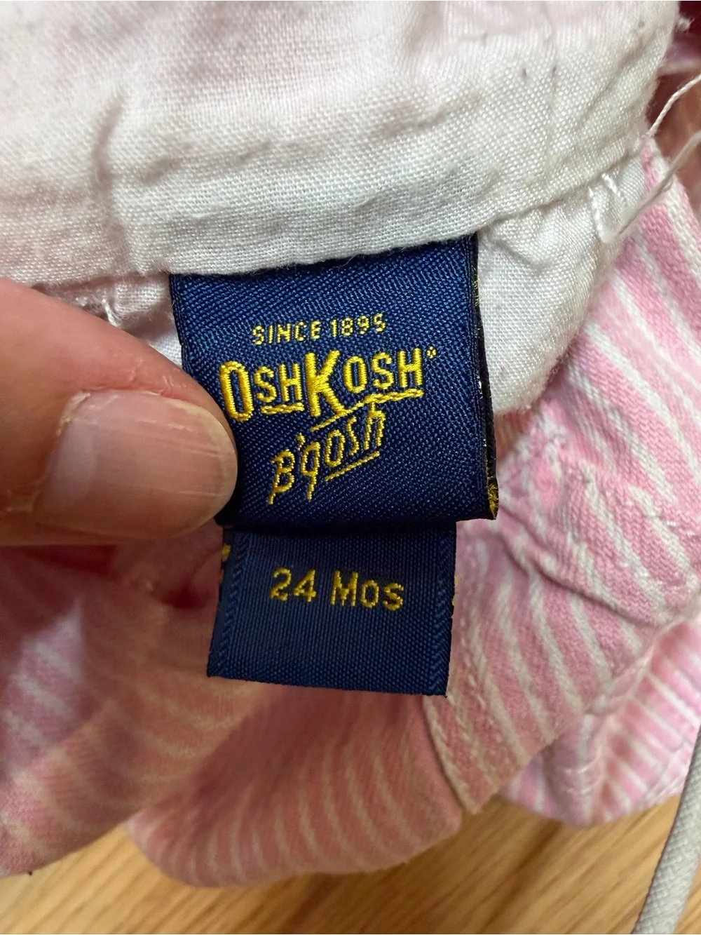 OshKosh B’gosh 24M Pink Hickory Stripe Bib Overalls Snap Leg Cotton Toddler
